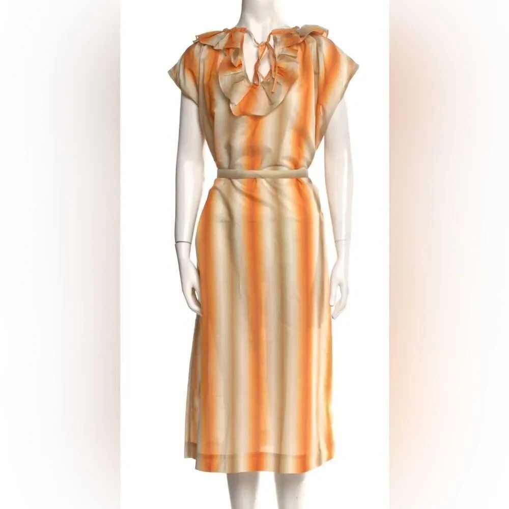NWT Roseanna Orange Stripe Dress Sz. 38 (US S) NO BELT